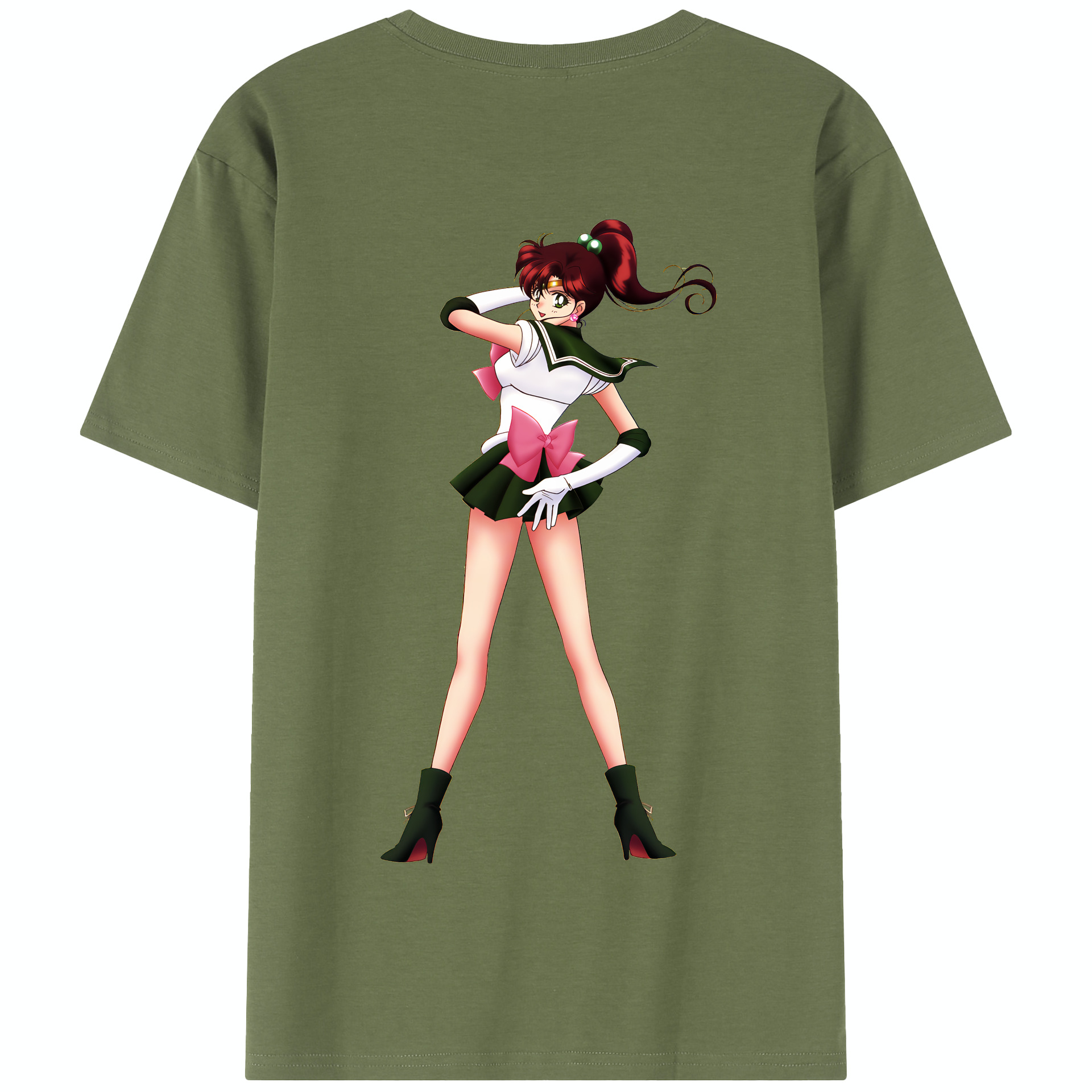 （画像用） 美少女戦士セーラームーン 木野 まこと きの まこと Sailor Moon Kino Makoto （セーラージュピター；Sailor Jupiter） 綿100％半袖Tシャツ（背面プリント）